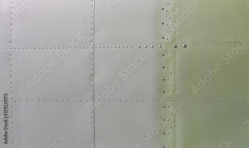 Bild auf Leinwand metal surface of military aircraft