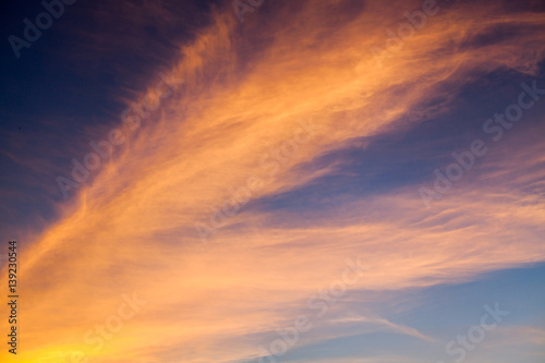 colorful dramatic sky with cloud at sunset