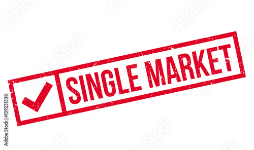 Single Market rubber stamp. Grunge design with dust scratches. Effects can be easily removed for a clean, crisp look. Color is easily changed.
