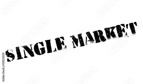 Single Market rubber stamp. Grunge design with dust scratches. Effects can be easily removed for a clean, crisp look. Color is easily changed.