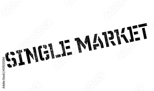 Single Market rubber stamp. Grunge design with dust scratches. Effects can be easily removed for a clean, crisp look. Color is easily changed.