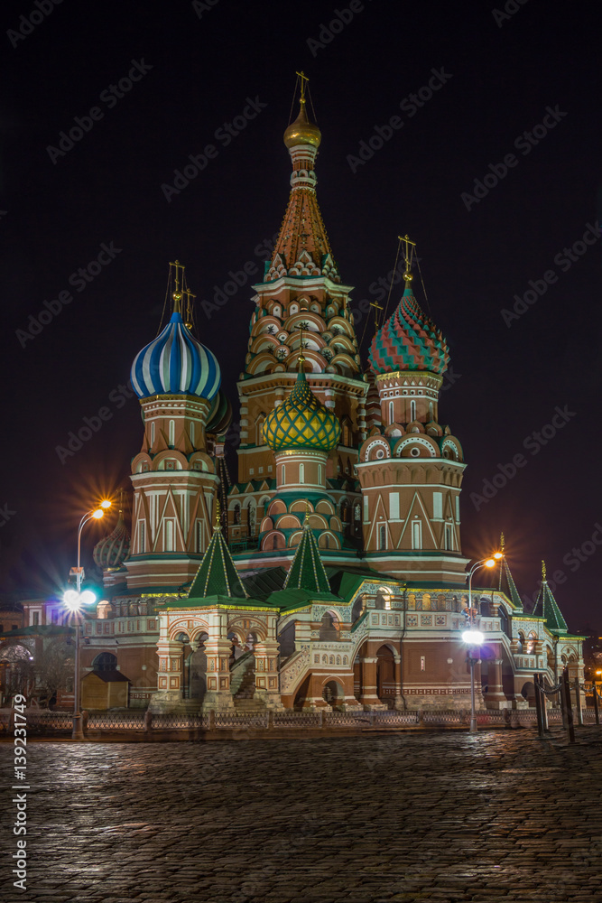 The Cathedral of the Intercession of the blessed virgin on the Moat (Pokrovsky Cathedral, colloquially St. Basil's Cathedral). Moscow.