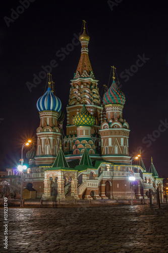 The Cathedral of the Intercession of the blessed virgin on the Moat (Pokrovsky Cathedral, colloquially St. Basil's Cathedral). Moscow.