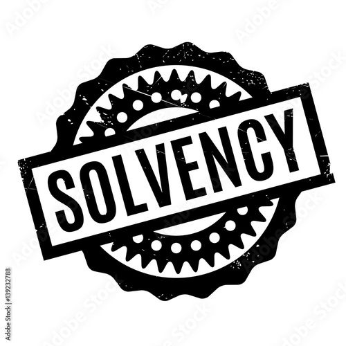 Solvency rubber stamp. Grunge design with dust scratches. Effects can be easily removed for a clean, crisp look. Color is easily changed.
