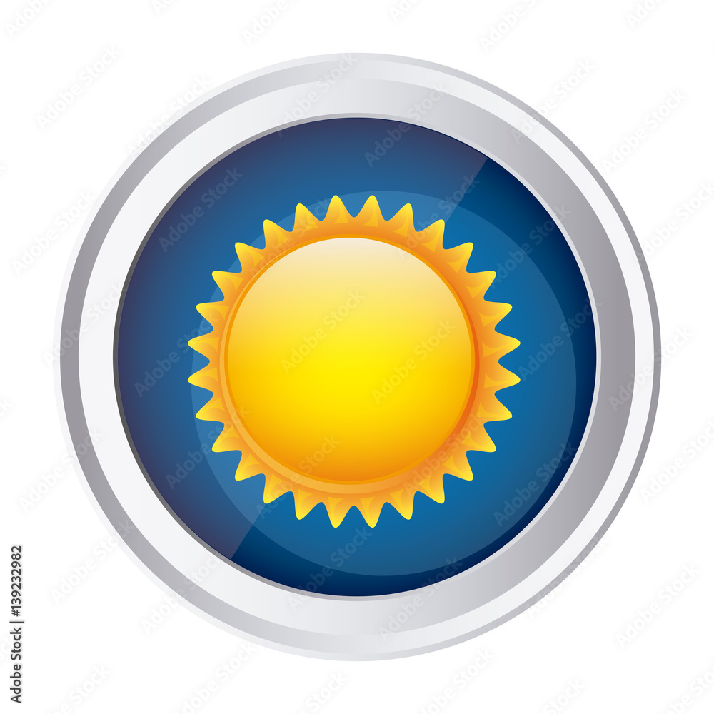 color circular frame and blue background with sun close up vector illustration color circular frame and blue background with sun close up vector illustration
