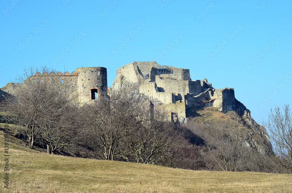 old ruins of former castle near Bratislava city