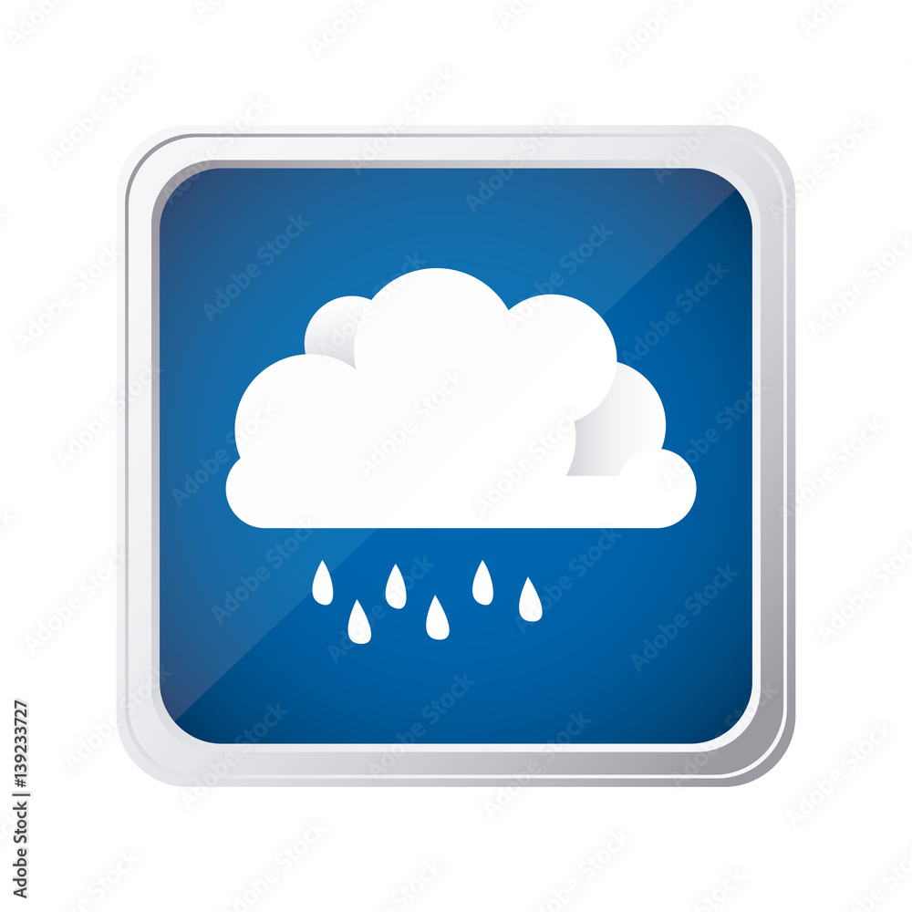 color square frame and blue background with cloud with drizzle vector illustration color square frame and blue background with cloud with drizzle vector illustration