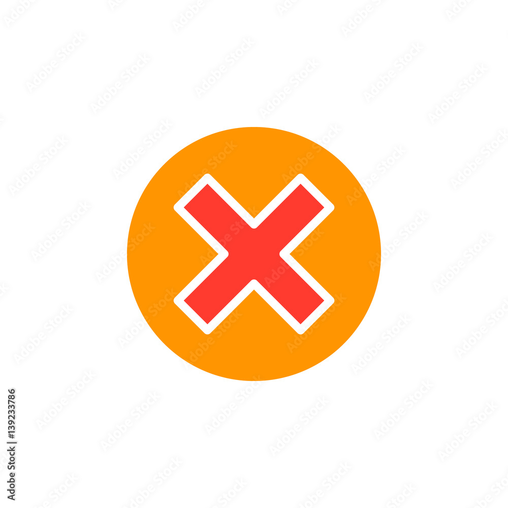 Obraz premium Cross in circle icon vector, filled flat sign, solid colorful pictogram isolated on white. Delete, remove symbol, logo illustration. Pixel perfect