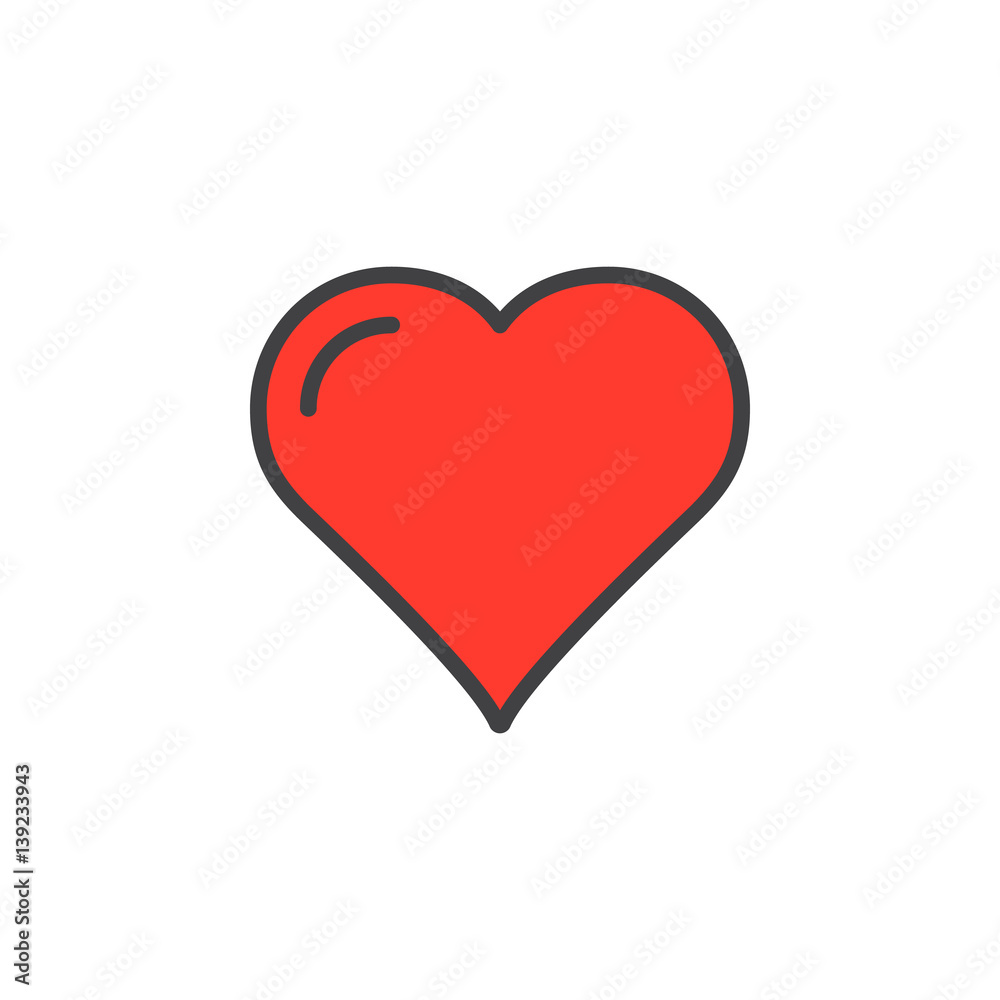 Heart, favorite line icon, filled outline vector sign, linear colorful pictogram isolated on white. Love symbol, logo illustration. Editable stroke. Pixel perfect Heart, favorite line icon, filled outline vector sign, linear colorful pictogram isolated on white. Love symbol, logo illustration. Editable stroke. Pixel perfect