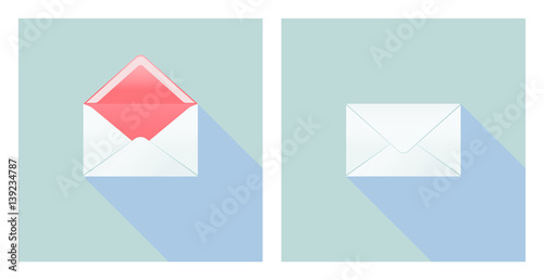 Vector Illustration of Open And Close Sign with Envelope