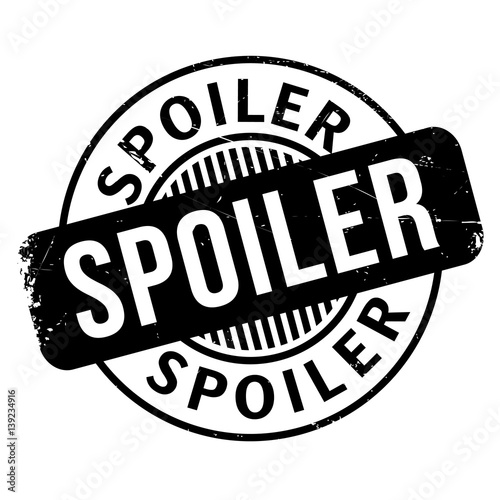 Spoiler rubber stamp. Grunge design with dust scratches. Effects can be easily removed for a clean, crisp look. Color is easily changed.