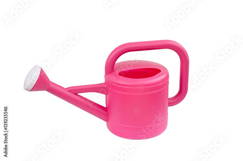 plastic watering can isolate on white background.