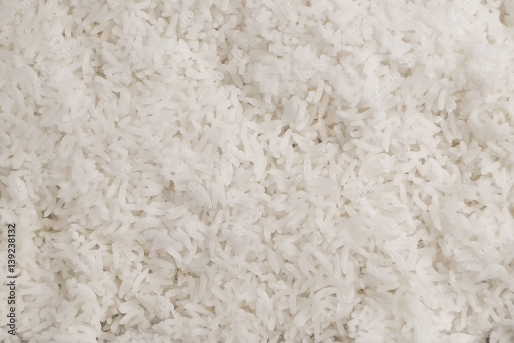 Closeup shot of cooked rice.                                  