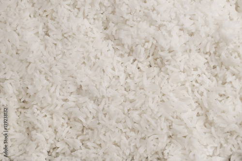 Closeup shot of cooked rice. 