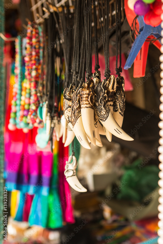 Thai Souvenirs at the market of traders on the Islands of James bond