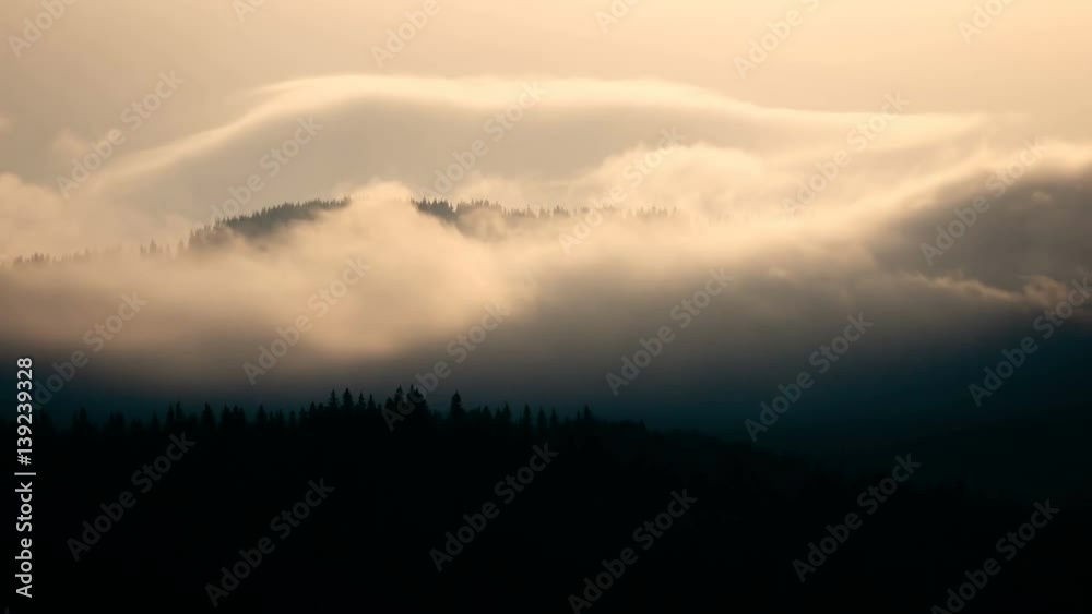 Timelapse of the Mist and Cloud in Mountains Timelapse of the Mist and Cloud in Mountains