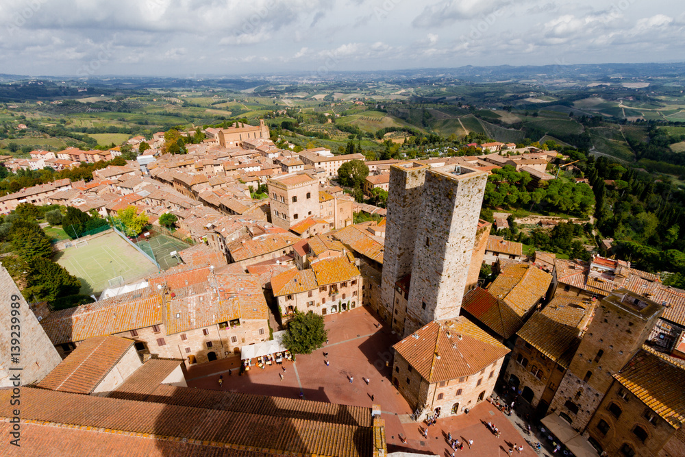 San Gimignano is a medieval town in Tuscany
