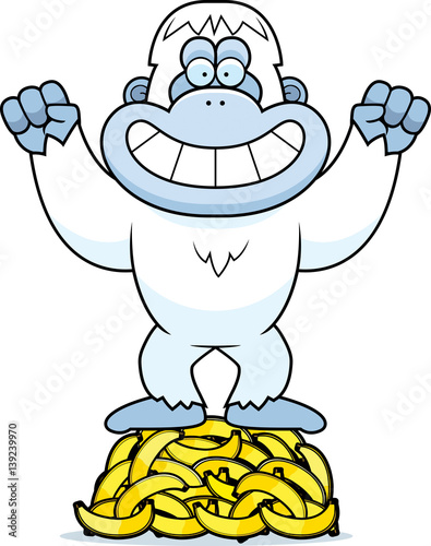 Cartoon Yeti Bananas