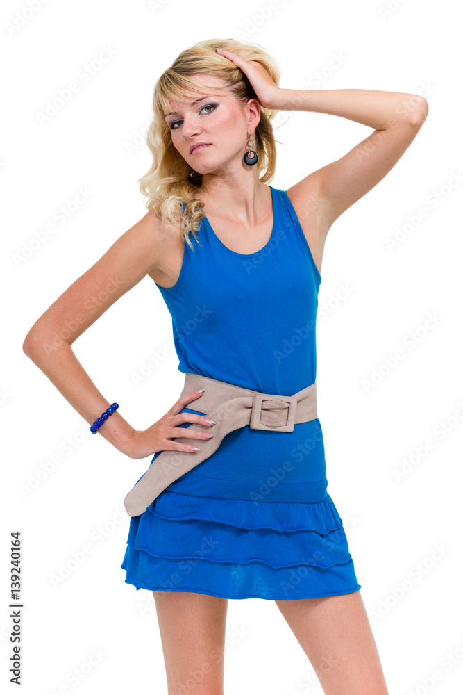 Sexy young woman in a little dress, isolated on white Sexy young woman in a little dress, isolated on white