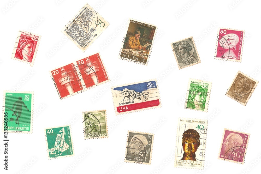 Obraz premium Vintage Worldwide STAMPS Posted