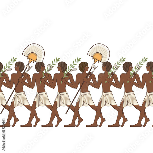 Ancient egypt seamless background.Egyptian hieroglyph and symbol. 