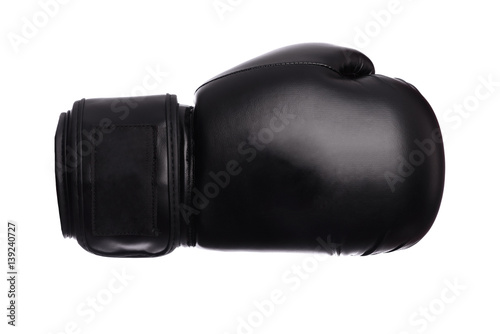 Obraz na płótnie one black boxing mitts on a white background w salonie