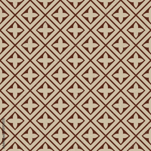 seamless illustration - beige, brown tile pattern