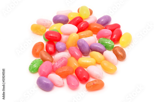 Multicolor jelly beans isolated on white
