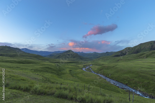 Sunset colored clouds photo