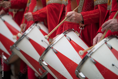 Drummers in medieval parade