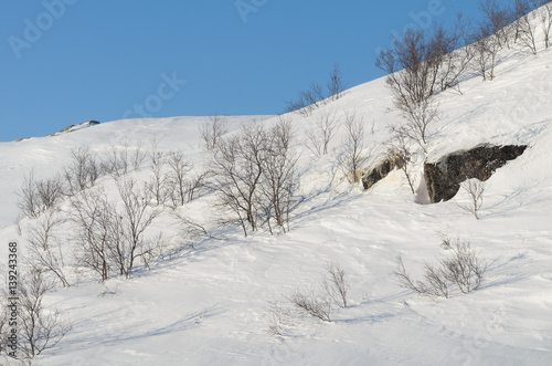 Winter landscape,blue sky,hills. © Moroshka