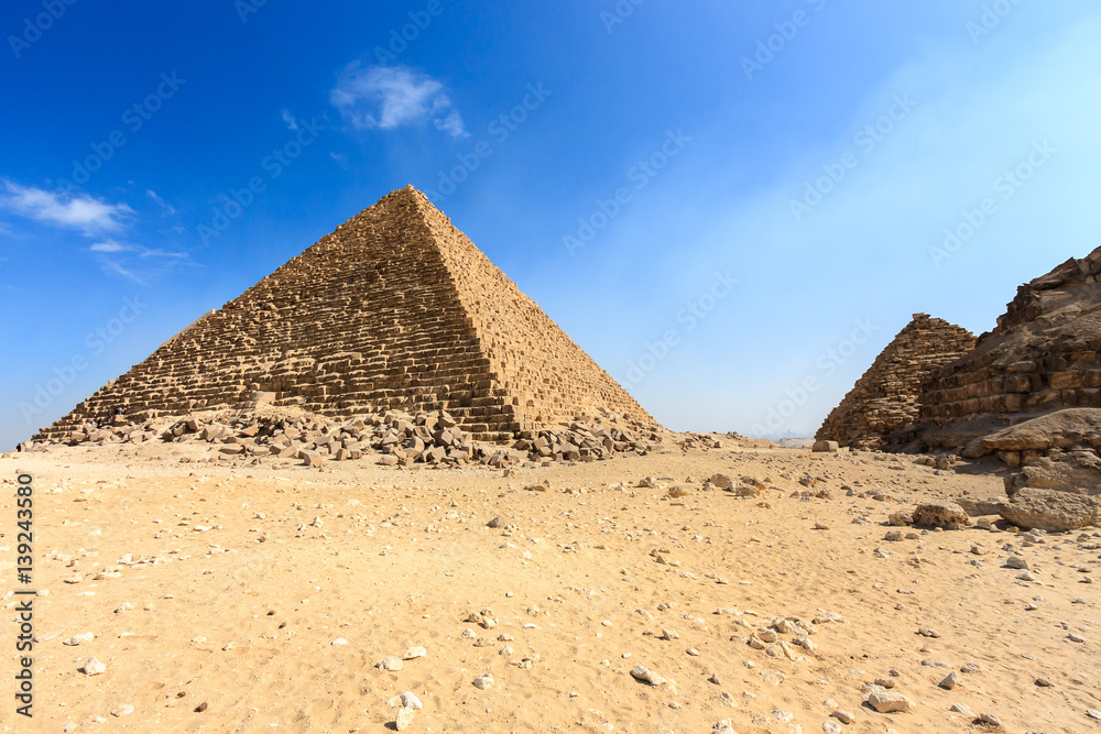 Pyramid of Menkaure in Giza, Egypt