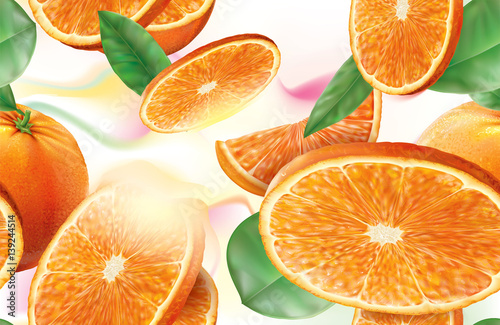 Vector background with oranges fruits