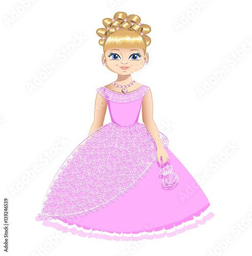 Beautiful princess in a pink dress