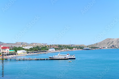 Marine Pleasure boat in the bay of the spa town