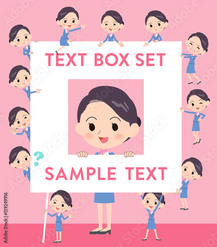 Cabin attendant blue woman text box