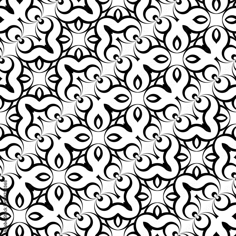 Design seamless monochrome waving decorative pattern Design seamless monochrome waving decorative pattern