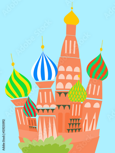 cathedral vasily blessed vector cartoon