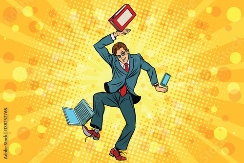 Businessman juggler clerk