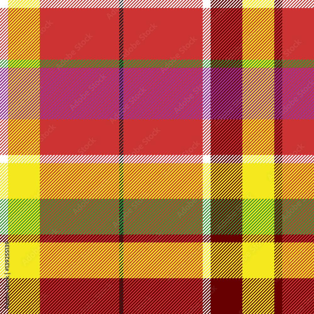 Madras colored plaid diagonal fabric texture seamless pattern Stock