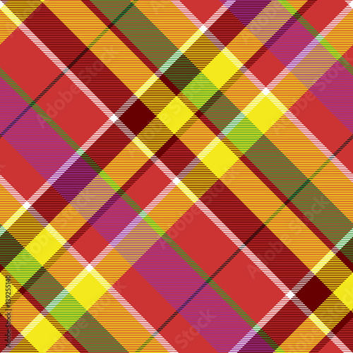 Madras colored plaid diagonal fabric texture seamless pattern