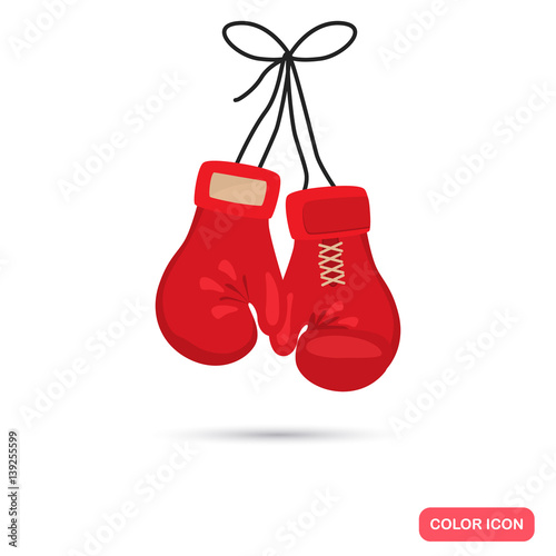 A pair of boxing gloves color flat icon. For web and mobile design