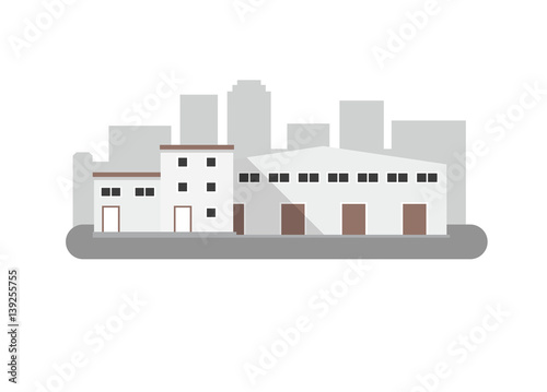 Warehouse Icon in flat style. Isolated vector illustration.