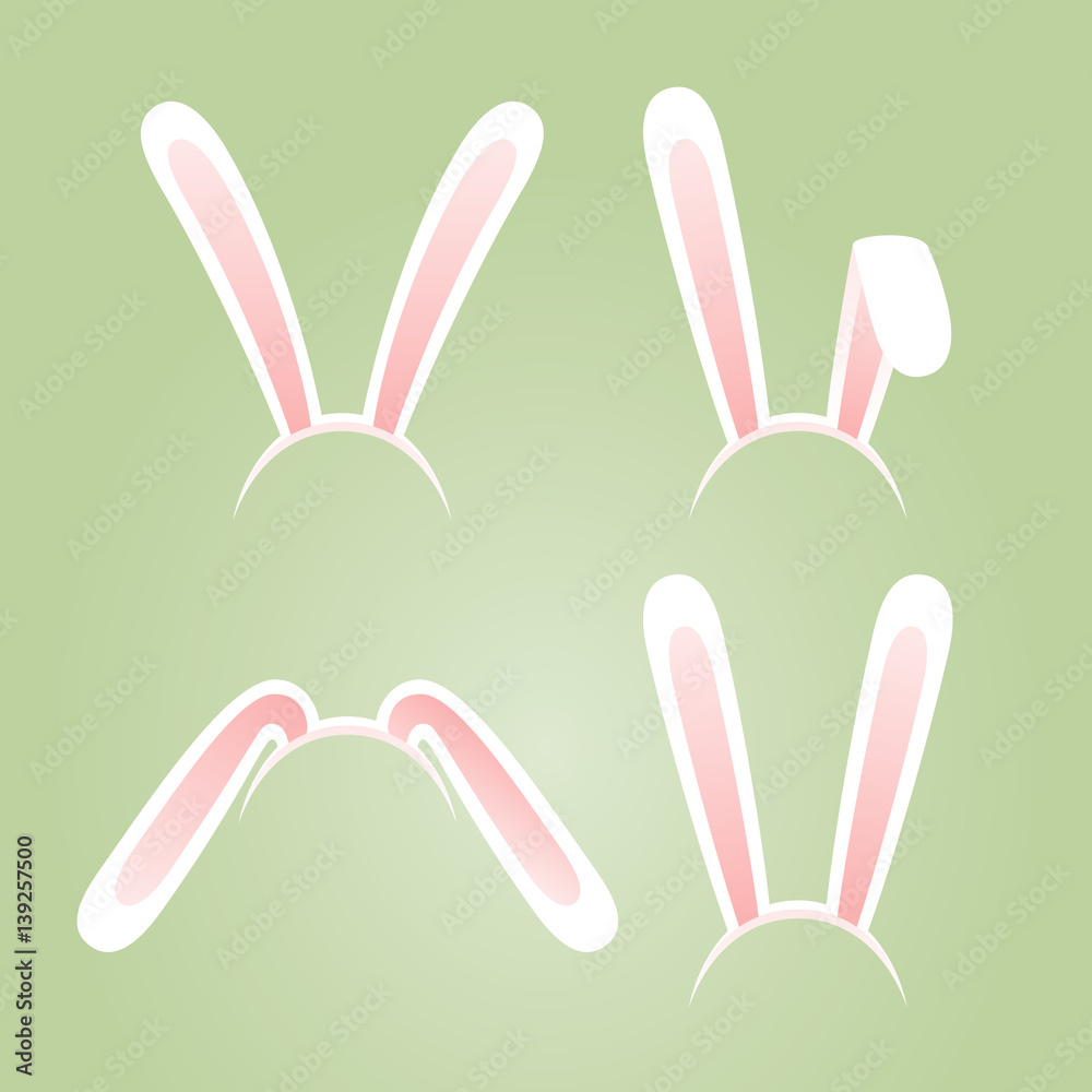 Bunny ears masks set. Vector illustration. Bunny ears masks set. Vector illustration.