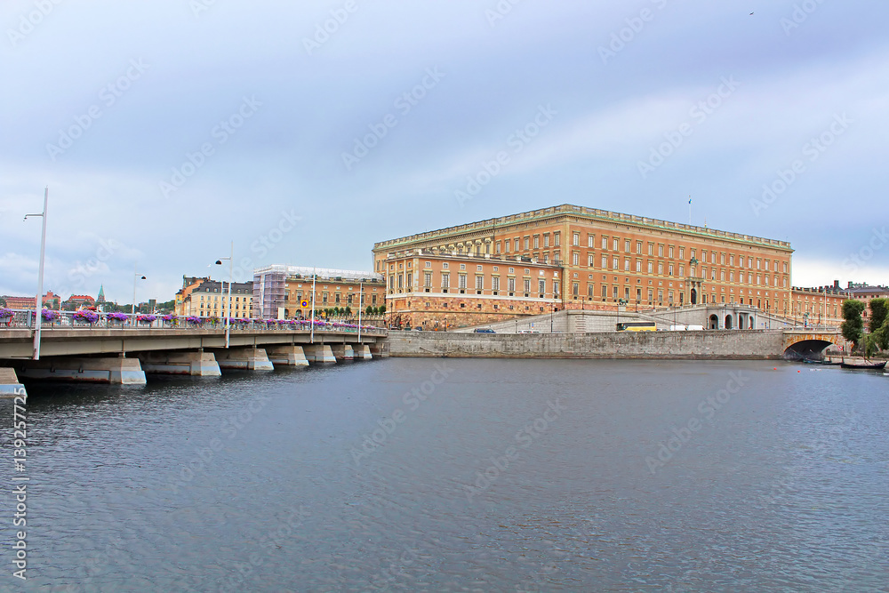Fototapeta premium View of Stockholm Royal Palace in Gamla Stan, Sweden