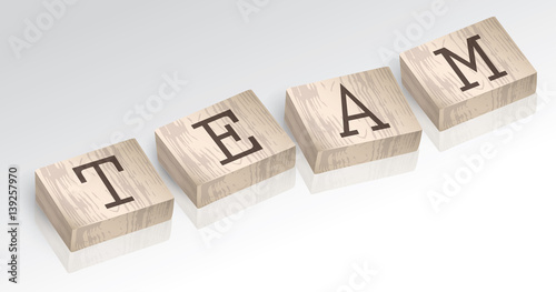 Word TEAM composed from alphabet blocks vector illustration