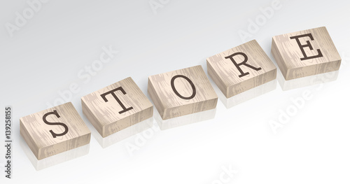 Word STORE composed from alphabet blocks vector illustration