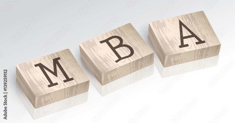 Word MBA composed from alphabet blocks vector illustration Word MBA composed from alphabet blocks vector illustration