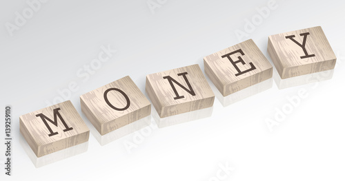 Word MONEY composed from alphabet blocks vector illustration