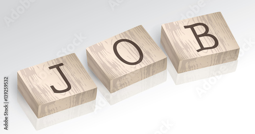 Word JOB composed from alphabet blocks vector illustration